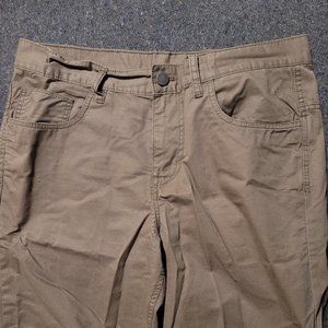 Calvin Klein Above-knee, Flat-front, Casual, Drk. Khaki Shorts 34